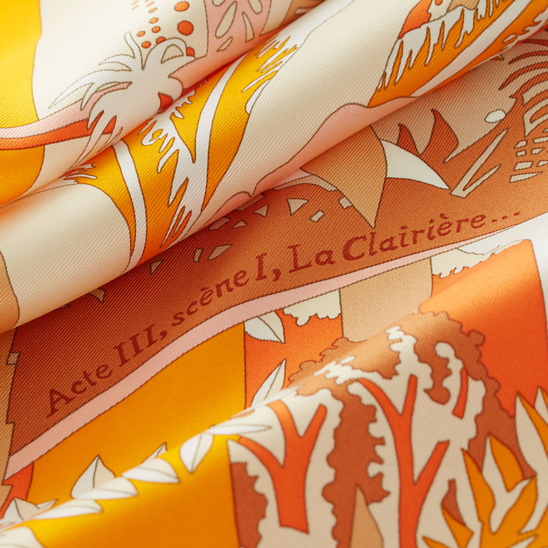 Acte III, Scene I, La Clairiere Decoupage scarf 70 - Orange